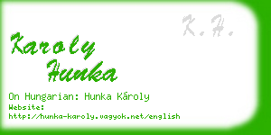 karoly hunka business card